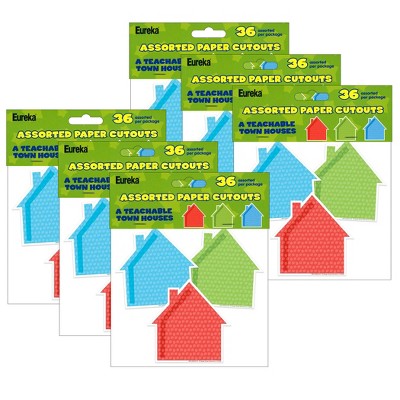 Eureka® A Teachable Town Assorted Houses Paper Cut-Outs, 36 Per Pack, 6 Packs