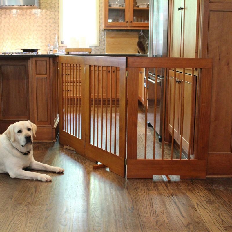 Cardinal Gates 4PG 4-Panel Freestanding Pet Gate - Adjustable Wooden Dog Gate, 4 of 5