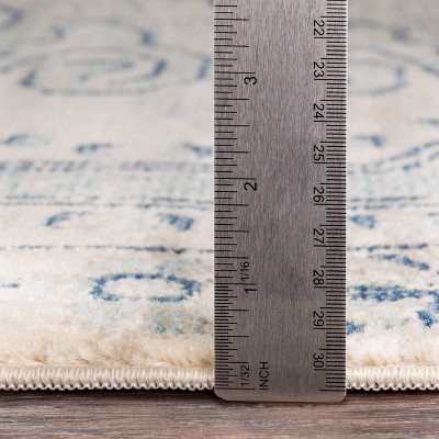 Rectangular Gray Stain-Resistant Synthetic Area Rug