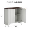Coffee Bar Cabinet - Farmhouse Storage with Fluted Doors, Sideboard Buffet Cabinet with Adjustable Shelves, for Kitchen, Dining Room, Living Room - 3 of 4
