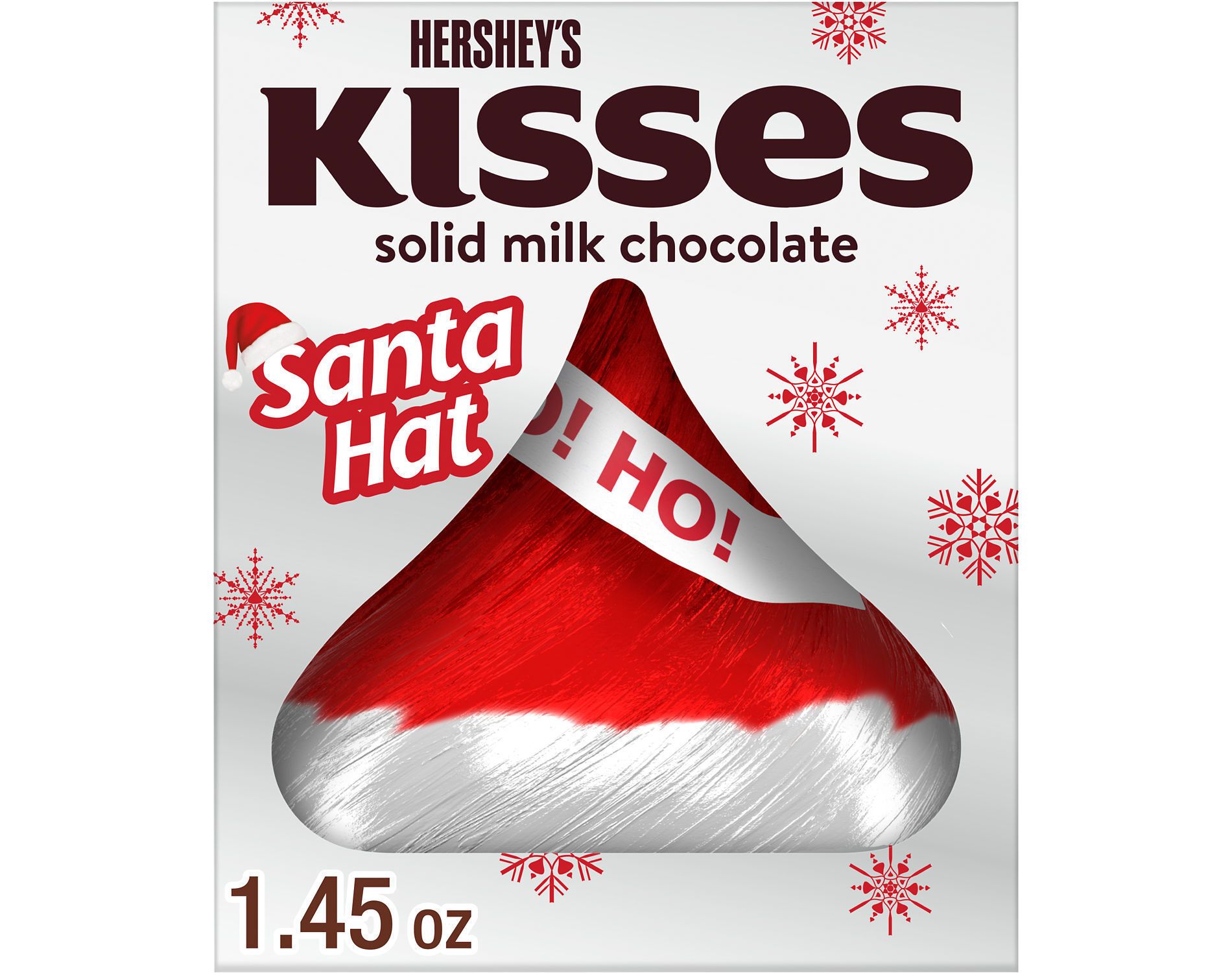 HERSHEY'S Kisses Solid Milk Chocolate Santa Hat Christmas Candy - 1.45oz