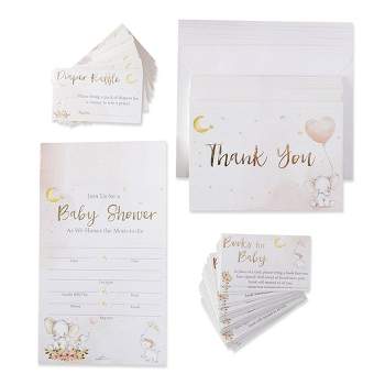 Kate Aspen Elephant Baby Shower Invitation & Thank You Card Bundle - (Set of 25)