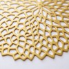 Anna-Kaci 4 Set Round Geometric Cutout Placemats with Modern Floral Design 15in - Gold - 4 of 4