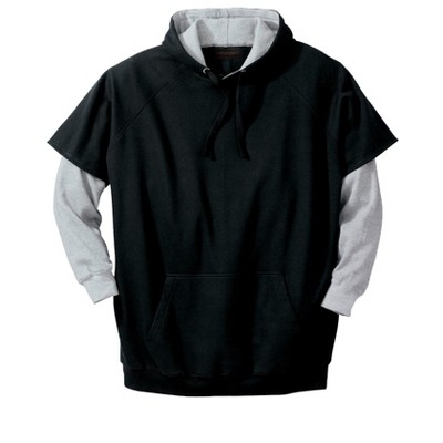 Boulder Creek by KingSize Men's Big & Tall Tall Thermal-Lined Layered Look Hoodie