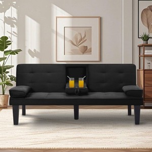 CAVINAS 65" Futon Couch Sofa - Convertible Sleeper Sofa Bed with Comfortable Upholstery, Space-Saving Practical Furniture for Living Room, Bedroom - 1 of 4