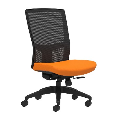 Union & Scale Fabric Task Chair Apricot Integrated Lumbar Armless 53614