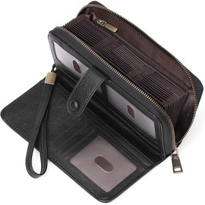 Hachikiko Womens PU Leather Credit Card Holder Wallet - RFID Blocking 45 Slots Large Capacity Bifold Zipper Card Case Organizer - 1 of 4