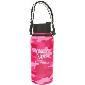 Pavilion Gift Company - Good Mom - 32 oz Stainless Steel Water Bottle with Paracord Survival Handle - Portable Drinkware - 1 of 4