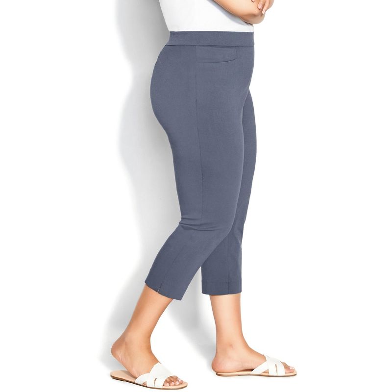 Women's Plus Size Stretch Crop Pant  - adriatic blue | AVENUE, 5 of 8