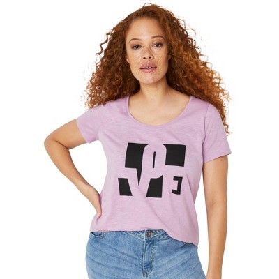 Ellos Women's Plus Size Rock & Roll Graphic Tee T-Shirt
