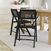 Emma and Oliver Set of 2 Cane Rattan Folding Chairs with Solid Wood Frames and Seats and Breathable Woven Rattan Backrest - 2 of 4