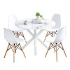 42.1in Wooden Round Dining Table, Circle Dining Room Table For 4-6, Wood Kitchen Table With 4pcs Metal Cross Legs For Dining Room Living Room - 3 of 4