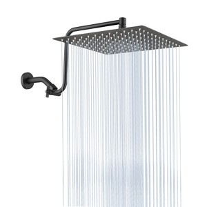 SEVOBAL Shower Faucets 12" Adjustable Extension Arm High-pressure Rain Shower Head, Rain Fixed Bathroom Faucets Accessories, Black, 12"*12"*2.5" - 1 of 4
