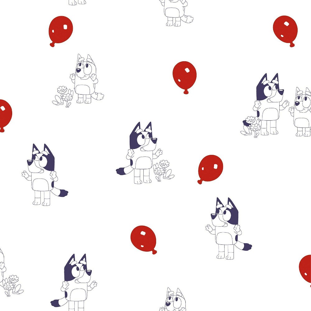 Photos - Wallpaper Disney Bluey Keepy Uppy Kids' Peel and Stick  White 
