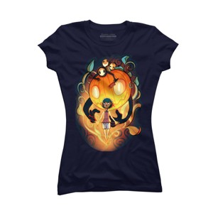Junior's Design By Humans Halloween Spirit By AshenWorks T-Shirt - 1 of 2
