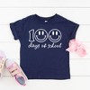 The Juniper Shop 100 Days Of School Smiley Face Toddler Short Sleeve Tee - 2 of 2