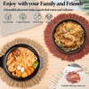 Aoibox Boho Round Cotton Placemat Set of 4, Woven Washable Table Mats for Kitchen Dining Farmhouse Thanksgiving Christmas Decoration, Heat Resistant - 4 of 4
