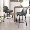 QingMoon Counter Height Swivel Bar Stools Set of 2, 360° Swivel Upholstered Barstools, Equipped with Backrest and Metal Legs, for Living room,Kitchen - 4 of 4