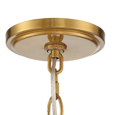 Warm Brass and Crystal 25" Pendant Chandelier