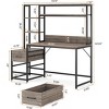 JUJABU 55-Inch Computer Desk with Hutch, 2 Drawers, Open Shelves, Modern Home Office Storage & Gaming/Writing Workstation - 2 of 4