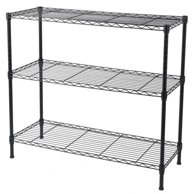 LunaLulinlk 3 Tier Leveling Feet, 350 Pound Weight Capacity Per Shelf Adjustable Shelves, Black