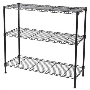 LunaLulinlk 3 Tier Leveling Feet, 350 Pound Weight Capacity Per Shelf Adjustable Shelves, Black - 1 of 4