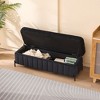 49.21"W Velvet Upholstered Storage Bench with Metal Legs, End of Bed Footstool Ottoman for Living Room, Entryway and Bedroom - ModernLuxe - 2 of 4
