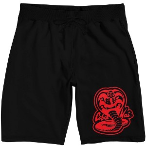 Cobra Kai Snake Logo Men's Black Graphic Sleep Shorts - 1 of 4