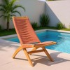 Lounge Chair Terracotta – 35"H Solid Acacia Wood Frame with Synthetic Rattan Weave, Modern Outdoor Seating By Zuo Modern - 2 of 4