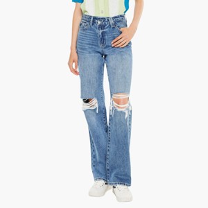 KanCan Essentials Debra High Rise 90's Criss Cross Straight Jeans - 1 of 4
