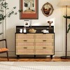 6 Drawers Dresser for Bedroom, Rattan Storage Cabinet with LED Lights and Power Outlet, Rattan Dresser with Spacious Storage for Bedroom - 4 of 4