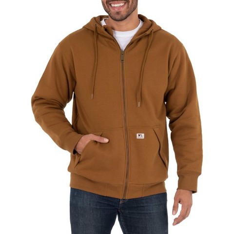 Мужские худи Wells Lamont Heavy Weight Work Fleece Thermal Lined Water Repellant - Brown Duck Medium