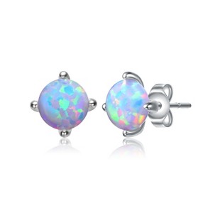 Guili Baby/Kids Sterling Silver Cubic Zirconia Earrings for a Sparkling Look - Colors: Red, Purple, Clear, Blue, Green, White, Yellow. - 1 of 3