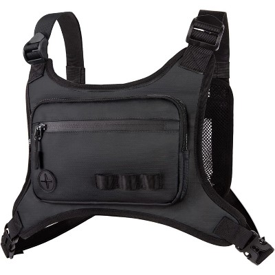 Running Chest Pack for Men Women, Lightweight Front Vest Bag with Phone Holder, Water Resistant for Hiking Cycling Jogging Skiing
