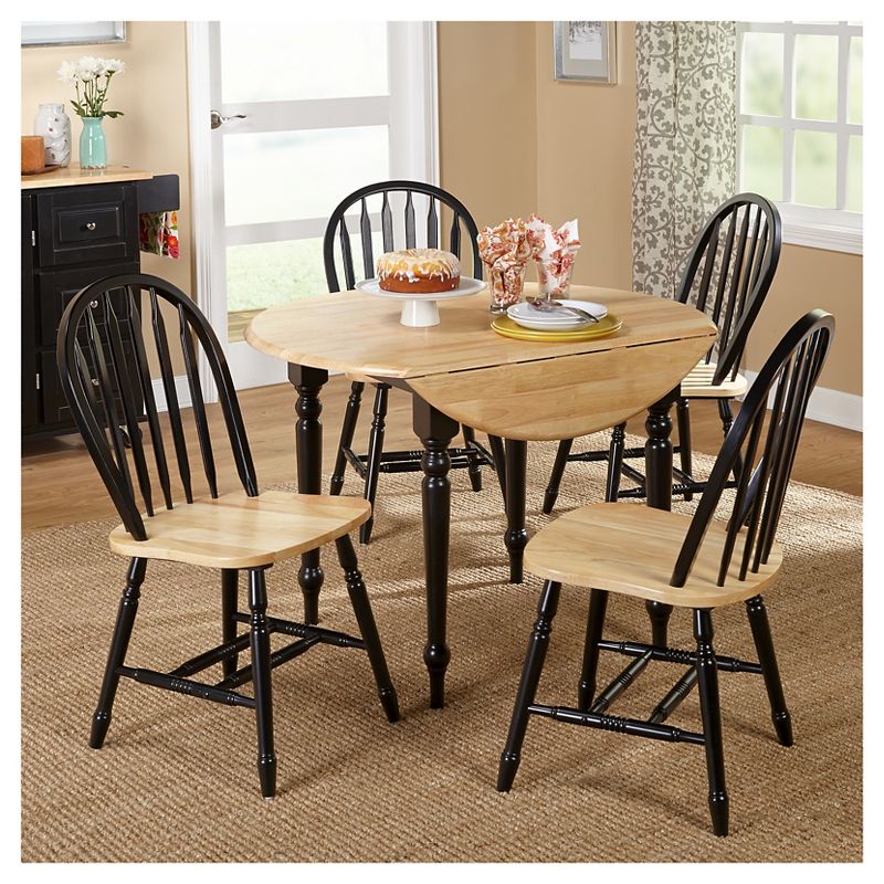5pc Double Drop Leaf Dining Set Wood - Buylateral, 4 of 5