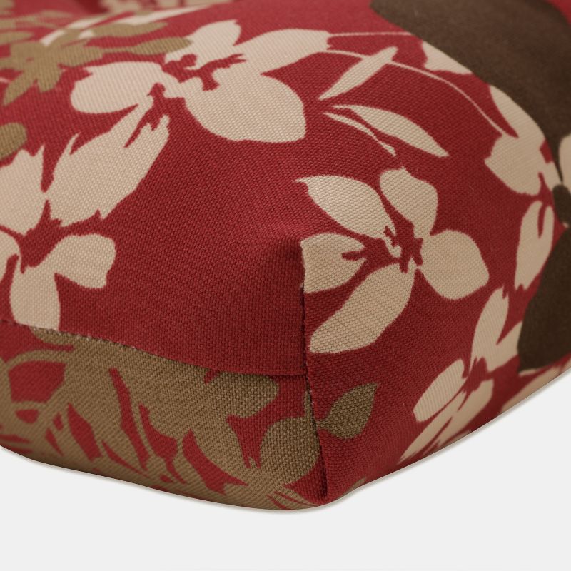 Outdoor Bench/Loveseat/Swing Cushion - Brown/Red Floral - Pillow Perfect, 3 of 6