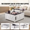 VEVOR 36" Farmhouse Coffee Table, Hinged Lift Top Square Coffee Table with Built-in Power Strip, Wooden Rustic Cocktail Table, Brown & White - 3 of 4