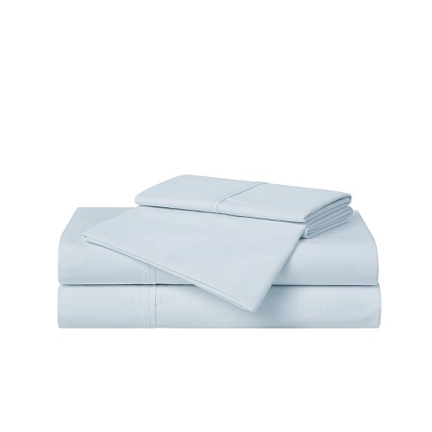 Cannon Full 4pc Solid Percale Sheet Set Light Blue: 100% Cotton, 200 Thread Count, Includes 2 Pillowcases - image 1 of 3