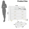 Modern 6 Drawer Dresser for Bedroom, Slim Wooden Dresser,for Nursery Living Room Apartments - 2 of 4