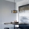 ALOADECOR 14 in. 3-Light Industrial Drum Chandelier Farmhouse Lantern Pendant Light with Matte Black Open Cage Shade - 4 of 4