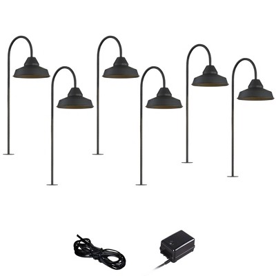 John Timberland Westley Black 8-Piece LED Landscape Path Light Set