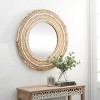 Wood Braided Frame Wall Mirror Beige - Olivia & May: Boho Chic, MDF, No Assembly Required - 2 of 4