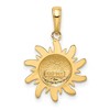 Black Bow Jewelry 14k Yellow Gold 15mm Satin and Diamond Cut Sun Pendant - 3 of 4