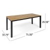 Coolbibila Modern 5 Piece Outdoor Patio Dining Set,Wooden Outdoor Rectangular Patio Garden Table for 4 and Fabric Upholstered Chair - 4 of 4