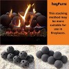 3 Inch Hollow Ceramic Fire Balls, Set 10 Fireplace Balls, Modern Accessory for Indoor/Outdoor Fire Pits or Fire Tables, Brushed Concrete Look, Black - 4 of 4