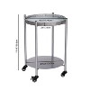 KTMBDW Metal Coffee Table with Wheels 15.75 Inches 2-Tier Movable Side Tables Casters with Undershelf and Legs for Living Room Kitchen Silver Gray - 4 of 4