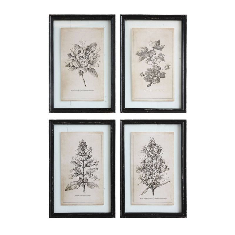 15.7&#34; x 22.7&#34; (Set of 4) Designs Wood Framed Decorative Wall Art with Floral Images - Storied Home, 1 of 8