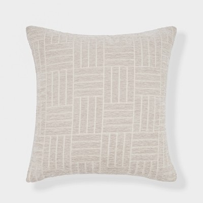 Staggered Striped Chenille Woven Jacquard Square Throw Pillow - freshmint