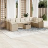 vidaXL 11 Piece Patio Sofa Set with Cushions Beige and Cream - With Table - 2 of 4