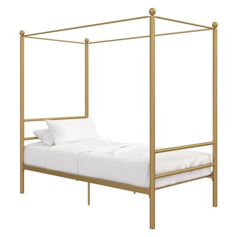 Twin Kelly Metal Canopy Bed Gold Room, White Twin Canopy Bed Frame
